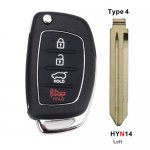 HY-30 4 Buttons FLip Remote key shell For Hyundai