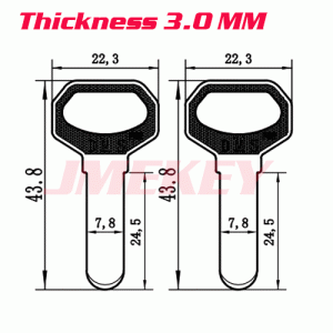 P-566 For Big hole DMS House key blanks Thickness 3.0mm