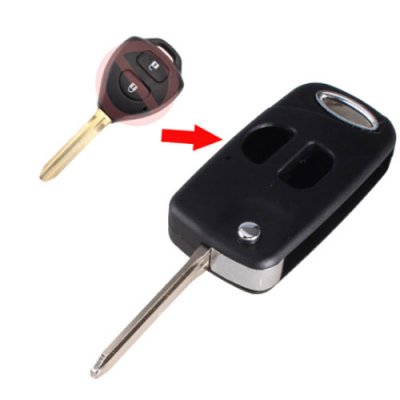 TOY-38 Flip Remote Key Shell Case Fob 2 Button For Toyota