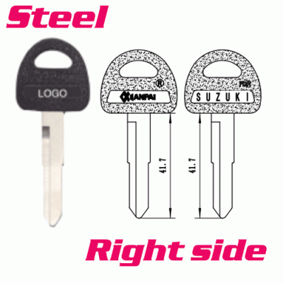 P-464B Steel Iron Car key Blanks for Suzuki Right side