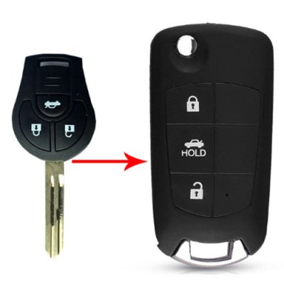 NS-17 3 Button Modified Flip Remote key shell for nissan