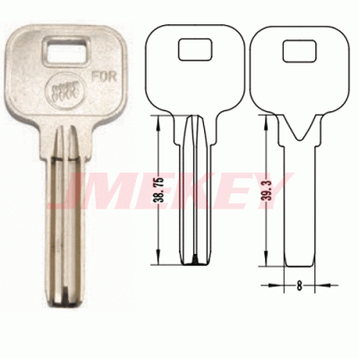 P-547 Brass U Key Blanks Wholesale Length 39.3 MM