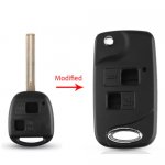 TOY-21 2 Button Flip Remote Key Fob Case Cover Shell For Toyota