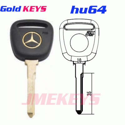 P-009 Replacement Mercedes Gold logo benz Key Blanks hu64