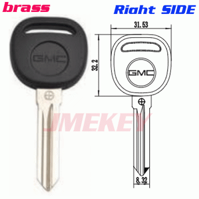 P-294 Replacement Brass key blanks for GMC Right side