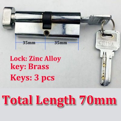 Lock-03 Material Zinc Alloy Lock Cylinder Brass key blansk 3 pcs