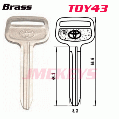 p-028 brass blank car key blank for TOYO car keys Wholesale