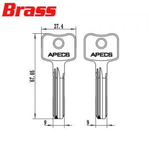 Y-625 Brass Bank keys for APECS Suppliers