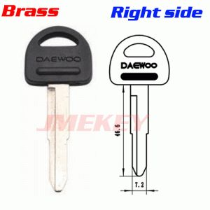 P-494 brass Car key Blanks for Daewoo Right side