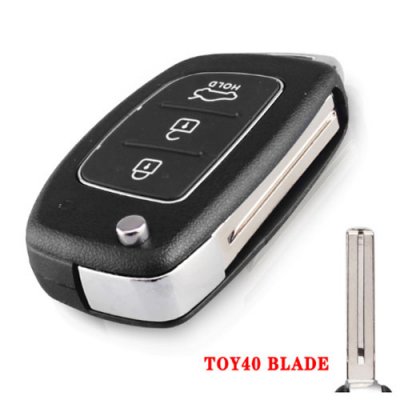 HY-06 3 Buttons Flip Folding Remote key shell for Hyundai