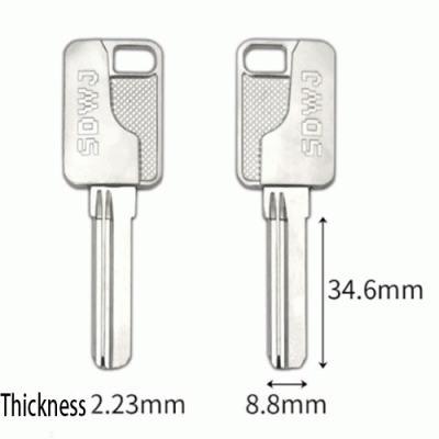 K-619 Zinc alloy handle 35 length AB l door key Blanks