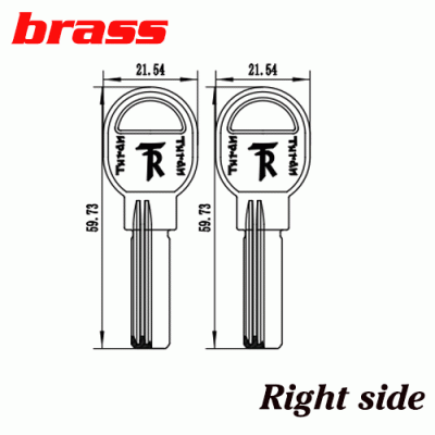 Y-585 Brass Computer House key Blanks R Small head