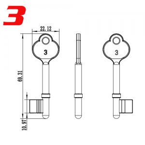 K-551 Zinc alloy Door key Blanks Number 3 Suppliers