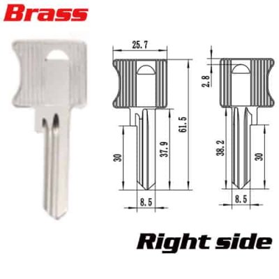 Y-649 Brass blank door key Supplers UL050 Thickness 2.2mm