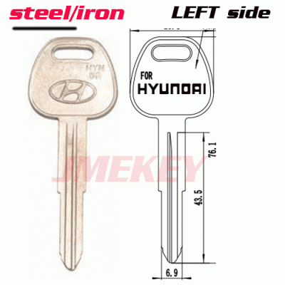 P-221 For steel iron hyundai Car key blanks left side