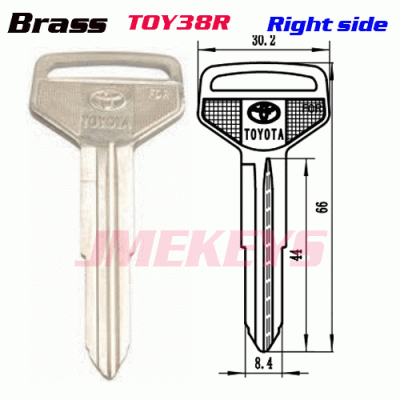 P-088 Replacement Brass Car key blanks for Toyota toy38R