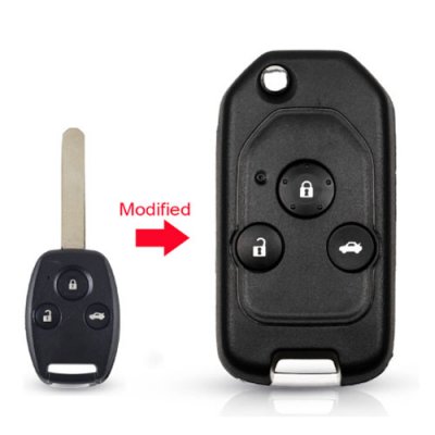 HON-24 Modified Remote 3 Button Flip Car Key Shell For Honda