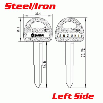 P-506 Steel Iron Car key Blanks for Suzuki LEFT SIDE