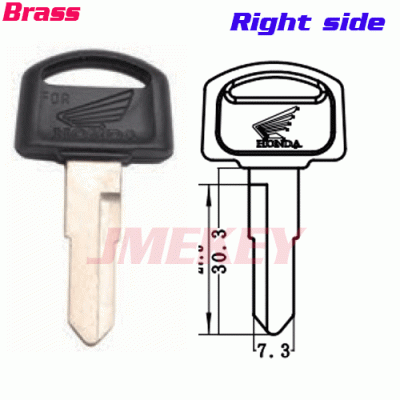 P-387 Replacement Brass Honda KEY BLANKS LEFT side