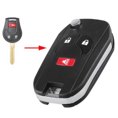 NS-13 3 Buttons Modified Flip Remote Key Shell For Nissan