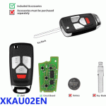 XKAU02EN Wire Remote Filp Key for Audi Type 3+Panic 10pcs/lot