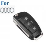 AU-01 3 Button Folding Remote Flip Car Key Case Shell Fob audi