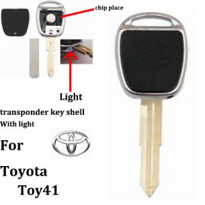 JM-047 Transponder Car key shell For Toyota toy41 With light