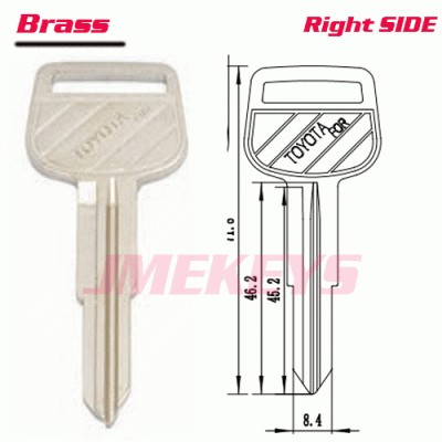 P-080 All BRASS for BLANK KEYS FOR TOYOTA RIGHT SIDE