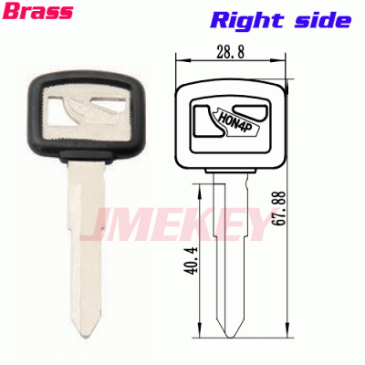 P-390 Replacement Brass Honda KEY BLANKS Right side