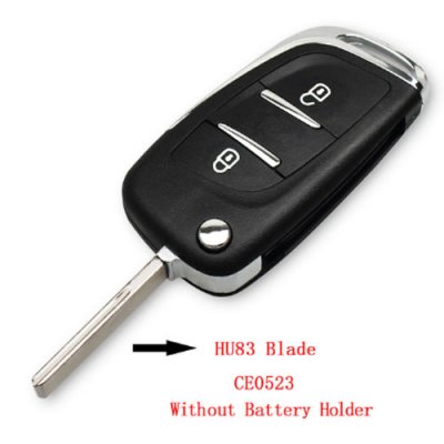 PEU-03 Modified Flip Shell Remote Key Case For peugeot 2 Button