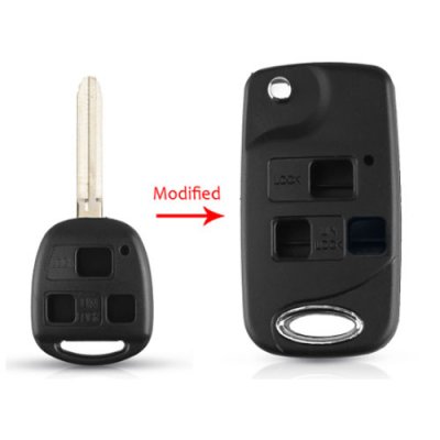 TOY-25 3 Buttons Flip Remote Car key shell For Toyota toy43