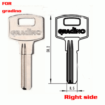 k-060 Brass house key Blanks for GRADINO Right side