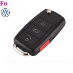 VW-06 3+1 Buttons Car Remote Flip Key Shell Case Fob For Volkswa