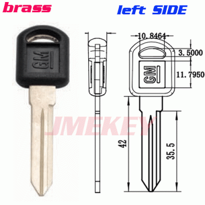 P-291 Replacement Gold logo key blanks for Buick LEFT side