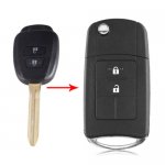 TOY-28 Flip Remote Car Key Shell Case Cover 2 Buttons For Toyota