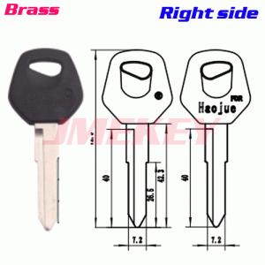 P-534 Brass Car key Blanks for HAOJUE Right side