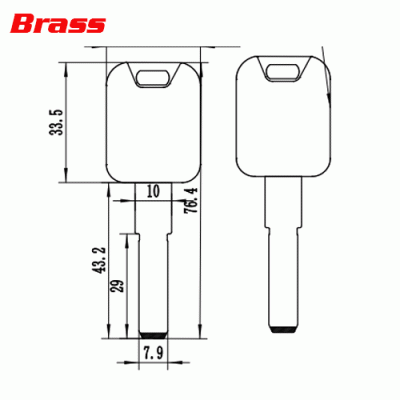 P-497 Brass Wholesale House key blanks suppleirs