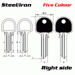 P-465A Steel Iron House key Blanks Plastic Five Colours UL050