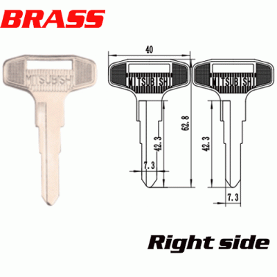 Y-600A Brass Small Head Mitsubishi Key blanks Right side