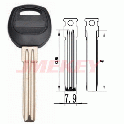 P-559 Brass U Key Blanks Wholesale Length 43.55MM