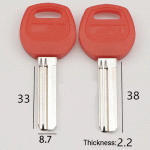 K-616 Red handle Bailey 32mm security door AB lock key blank