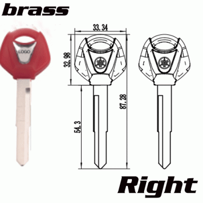 P-438B Brass Motorcycle Key Blanks for yamaha Right side