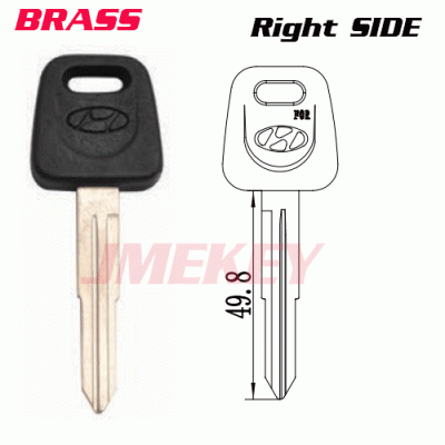 P-186 Replacement BRASS Car key blanks for Hyundai Right SIDE