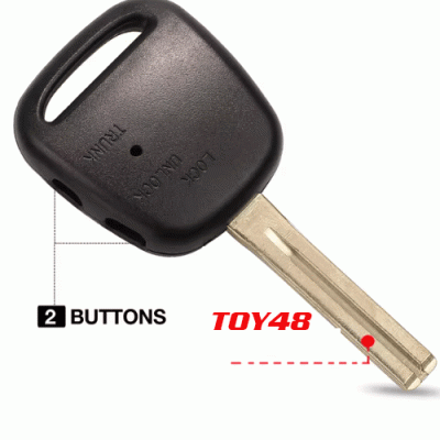 A-030 2 Side Button Remote Key Shell For Toyota toy48 key blade