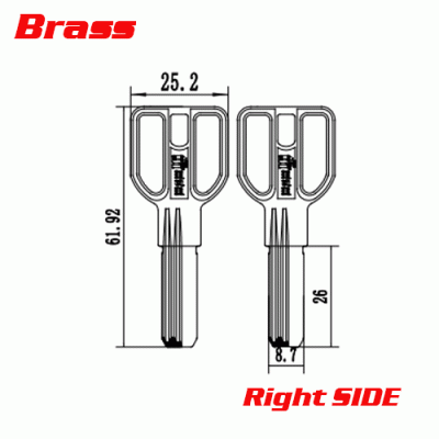 P-517 MSM26mm Plastic Brass House Key Blanks suppliers