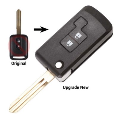 NS-21 2 Button Modified Flip Car Remote Key Shell FOR NISSAN