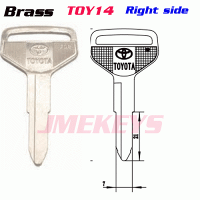 P-096 Replacement brass key Blanks for toyota TOY14 Right side