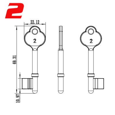 K-546 Zinc alloy House key Blanks Number 2