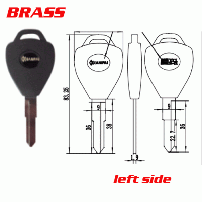 P-493B Motorcycle Key Blanks for Honda left side