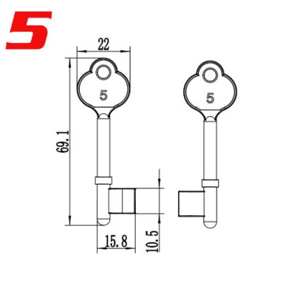 K-550 Zinc alloy Door key Blanks Number 5 Suppliers